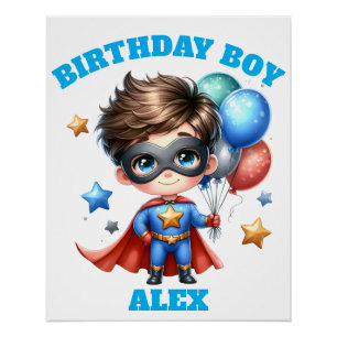 Affiche d'anniversaire de super-héros Décoration