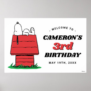 Affiche d'anniversaire Peanuts Snoopy niche pour c