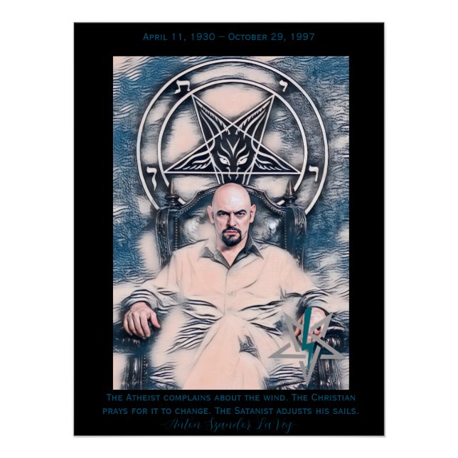 Affiche d'Anton LaVey avec dates et citation ! (Ve (Devant)