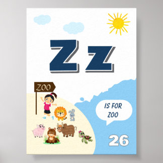 Affiche d'apprentissage de l'alphabet coloré Lettr