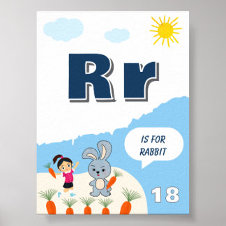 Affiche d'apprentissage de l'alphabet coloré Lettr