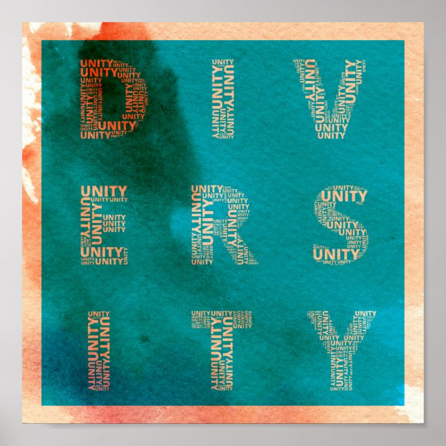 Affiche d'aquarelle Unity in Diversity (Devant)