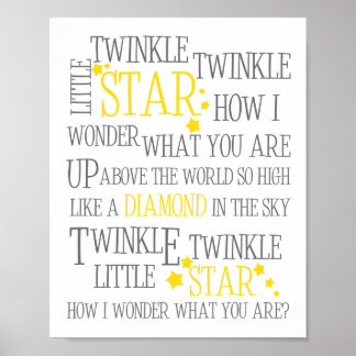 AFFICHE D'ART 20X25 CM TWINKLE TWINKLE LITTLE STAR
