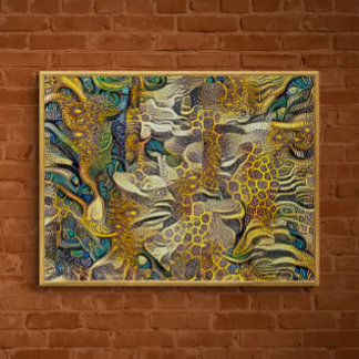 Affiche d'art abstrait de style Boho