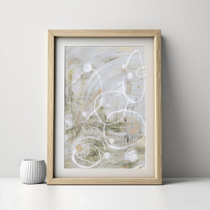 Affiche d'art abstrait élégant contemporain gris