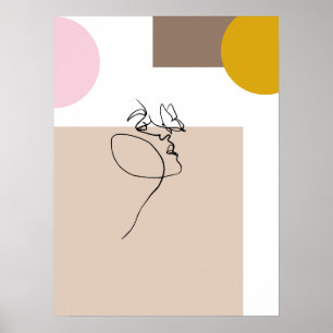 Affiche d'art abstrait papillon