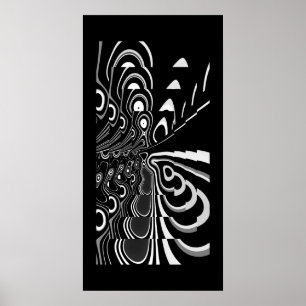 Affiche d'art abstrait ultra moderne noir blanc gr