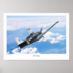 Affiche d'art aéronautique "F6F Hellcat"