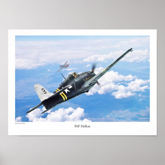 Affiche d'art aéronautique "F6F Hellcat" (Devant)