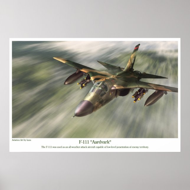 affiche d'art aéronautique " F-111 Aardvark" (Devant)