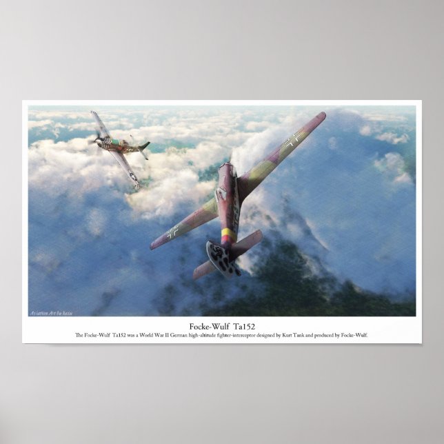 Affiche d'art aéronautique "Focke-Wulf Ta 152" (Devant)