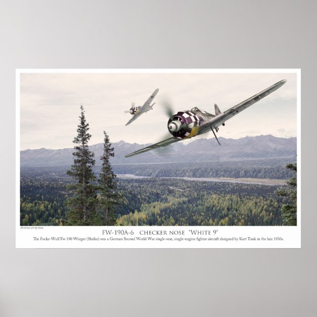 Affiche d'art aéronautique "Fw190" (Devant)