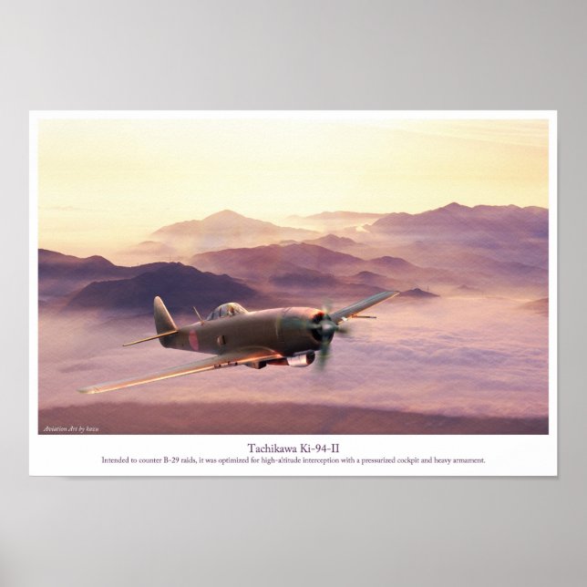 Affiche d'art aéronautique "Tachikawa Ki-94-II" (Devant)
