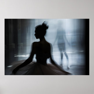 Affiche d'art avec silhouette d'une danseuse