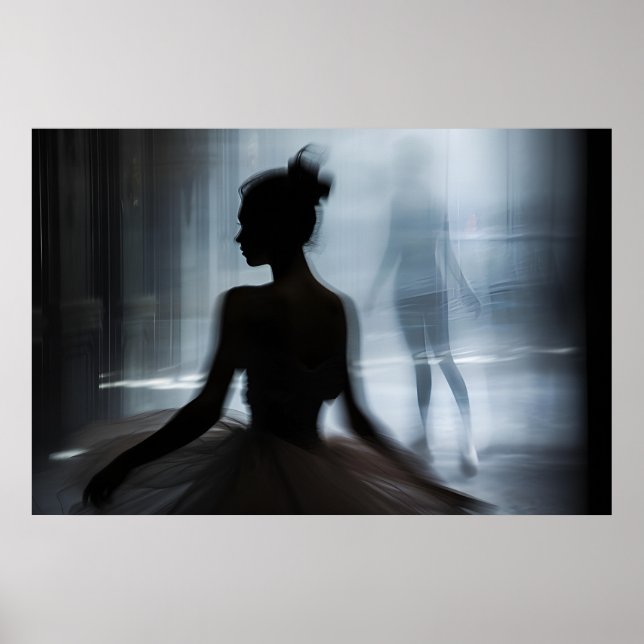 Affiche d'art avec silhouette d'une danseuse (Devant)