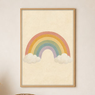 Affiche d'art bohème gouache Arc-en-ciel entre les