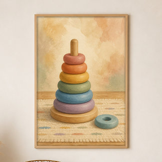 Affiche d'art bohème gouache de cercles arc-en-cie