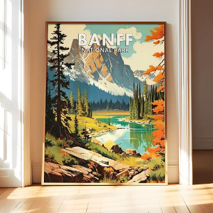 Affiche d'art de Banff National Park, Rétro Nation