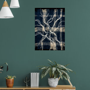 Affiche d'art de branche d'arbre neuronal sombre