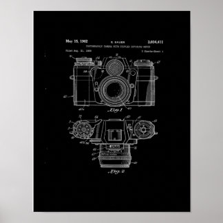 Affiche d'art de brevet de caméra | Art de caméra