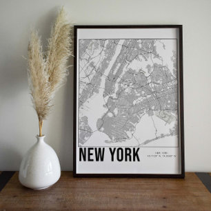 Affiche d'art de carte minimaliste de la ville de