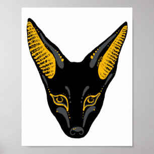 Affiche d'art de chacal d'Anubis
