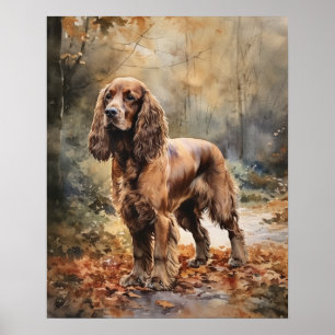 Affiche d'art de chien Cocker Spaniel mignon