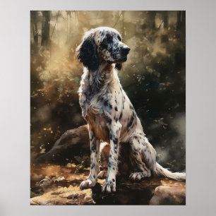 Affiche d'art de chien Setter Anglais