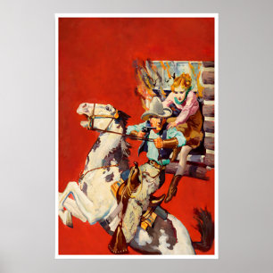 Affiche d'art de cow-boy pistolero Impression Affi
