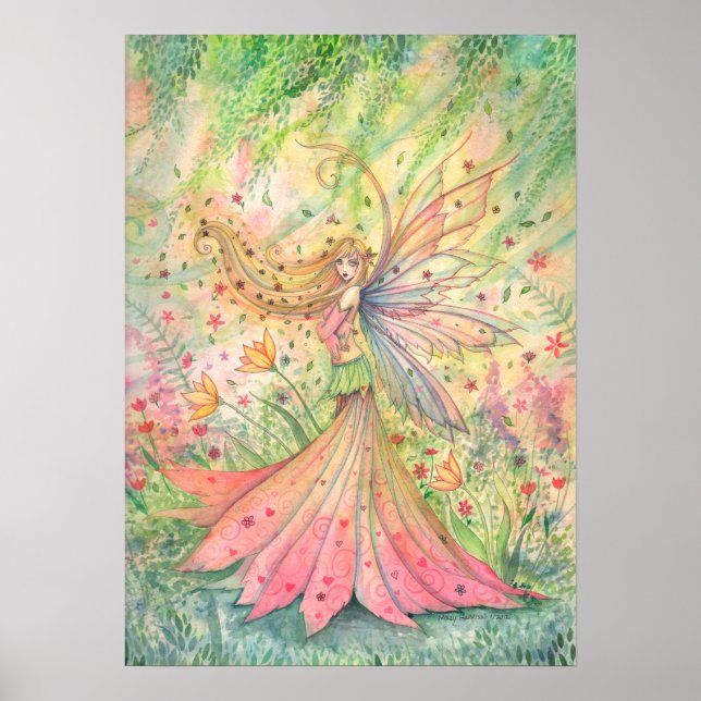 Affiche d'art de fée de fleur d'été (Devant)