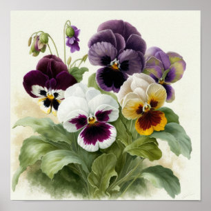 Affiche d'art de fleur de Pensées Pensée