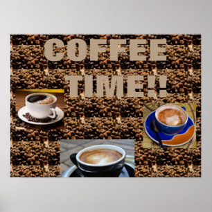 AFFICHE D'ART DE GRAIN DE CAFÉ