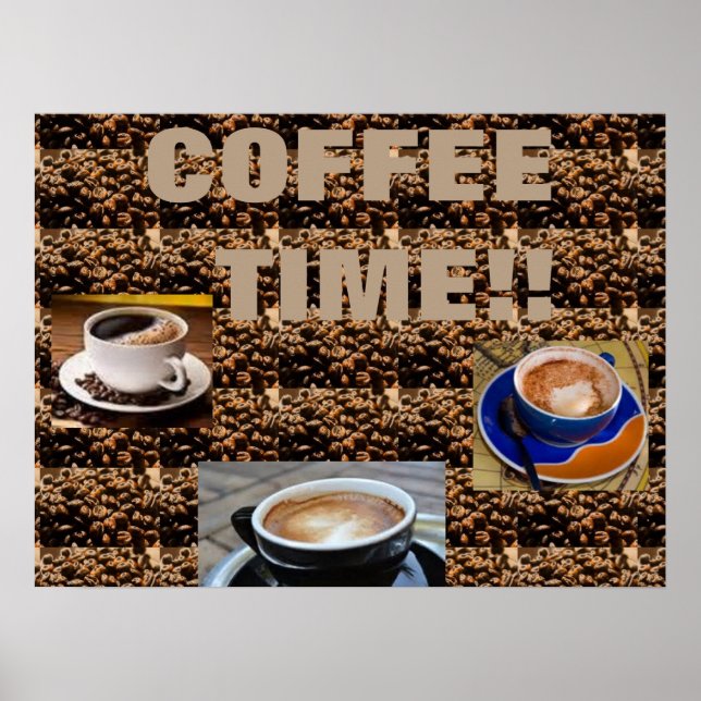 AFFICHE D'ART DE GRAIN DE CAFÉ (Devant)