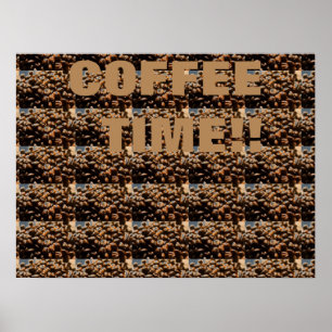 AFFICHE D'ART DE GRAIN DE CAFÉ