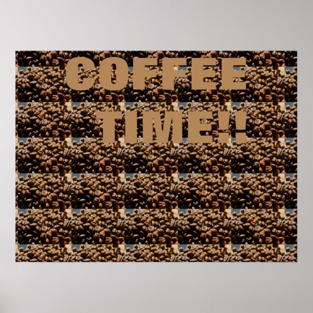 AFFICHE D'ART DE GRAIN DE CAFÉ (Devant)