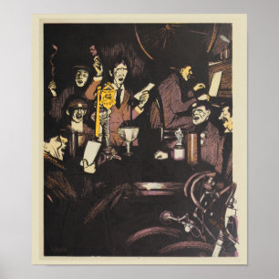 Affiche d'art de la course de la poste de vélo Vin