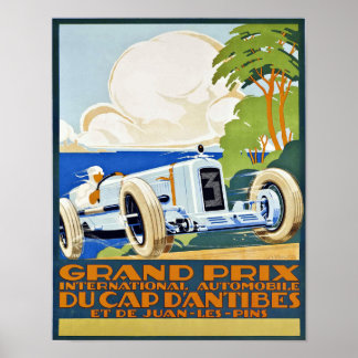 Affiche d'art de l'automobile grand prix art rétro