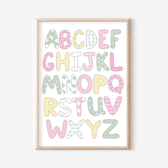 Affiche d'art de lettres de style patchwork Alphab (Créateur téléchargé)