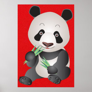 affiche d'art de l'ours de panda mignon