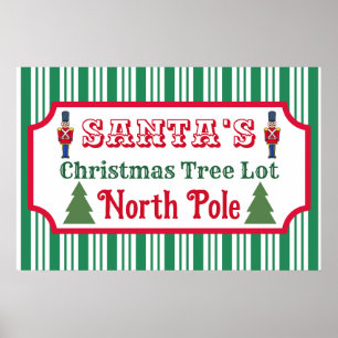 Affiche d'art de pancarte de lot de sapin de Noël