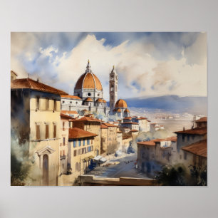 Affiche d'art de paysage de Florence Italie