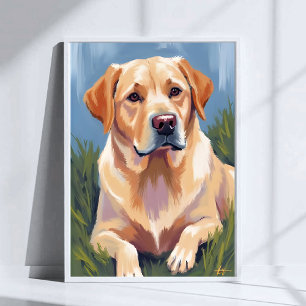 Affiche d'art de peinture d'animal de compagnie ch