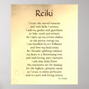 Affiche d'art de poème de "Reiki"