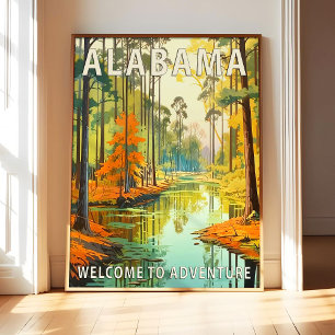 Affiche d'art de poster de paysage de l'État de l'