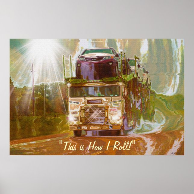Affiche d'art de routier du moteur 2 de voiture de (Devant)