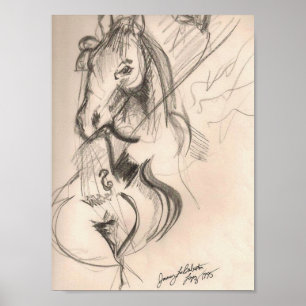 Affiche d'art de violoncelle de cheval