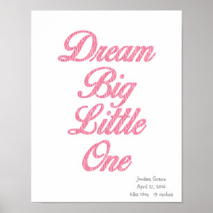 Affiche d'art de zèbre rose Rêve Grand Petit Un