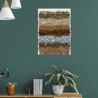 Affiche d'art des couches géologiques de la Terre