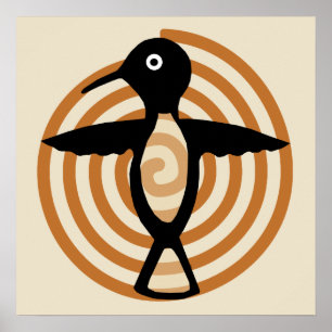 Affiche d'art d'oiseau de Mimbres