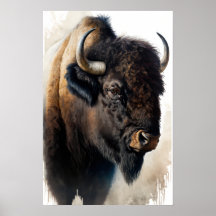 Affiche d'art du Buffalo occidental